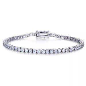 5.8-Carat Tennis Bracelet 7.5" GRA Certified Moissanite Diamonds Sterling Silver